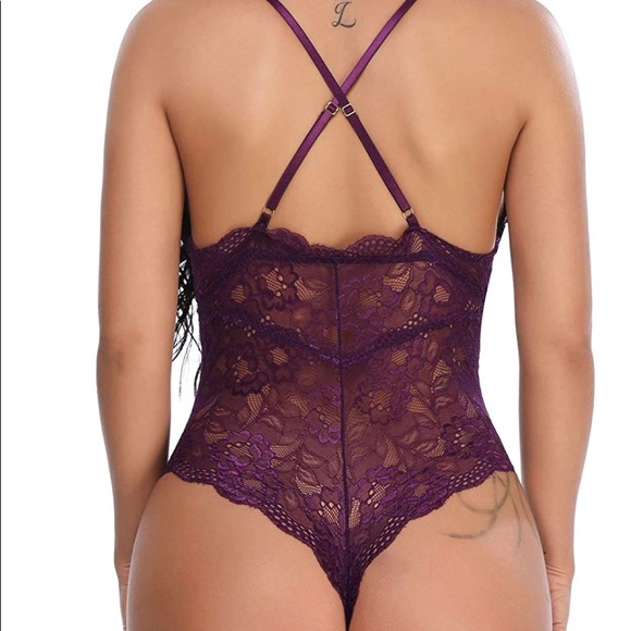 Plum Purple Lingerie Body Suit - Picture 2 of 2